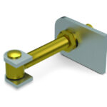 CL16RA Winged Hinge with plate M16 thread with double regulation 180 degree (TO WELD)