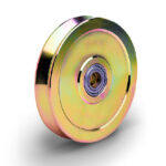 Rolling Center 10030 I U U-Groove Normal Wheel 2 Bearing Yellow Galvanised 100x30mm
