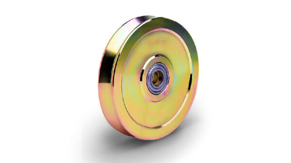 Rolling Center 20038 I U U-Groove Normal Wheel 2 Bearing Yellow Galvanised 200x38mm