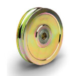 Rolling Center 12030 I O O-Groove Normal Wheel 2 Bearing Yellow Galvanised 120x30mm