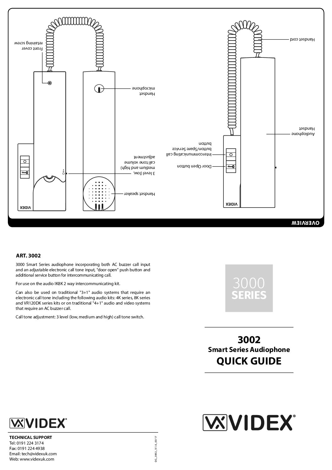 Videx 3002 Quick Guide