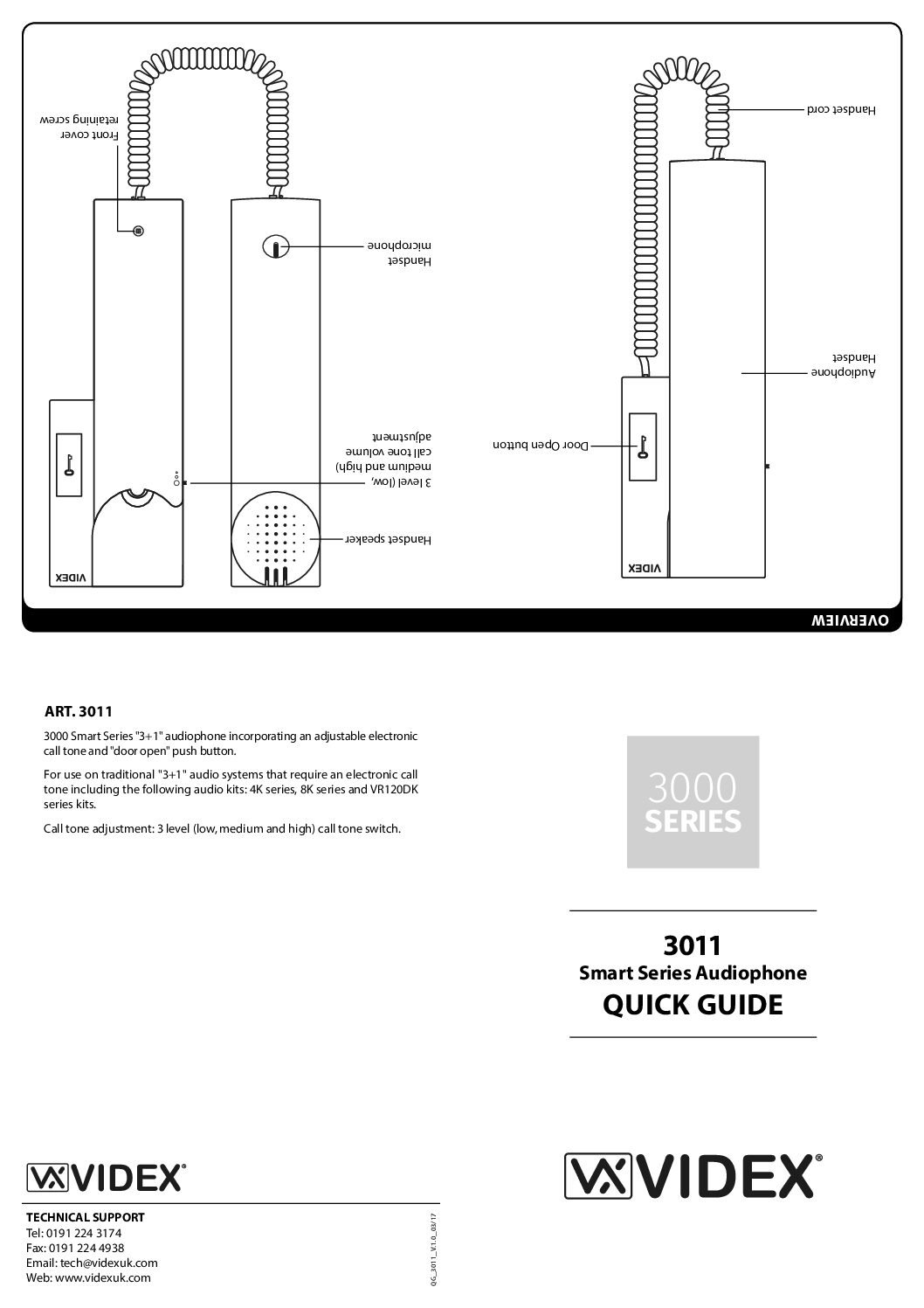 Videx 3011 Quick Guide