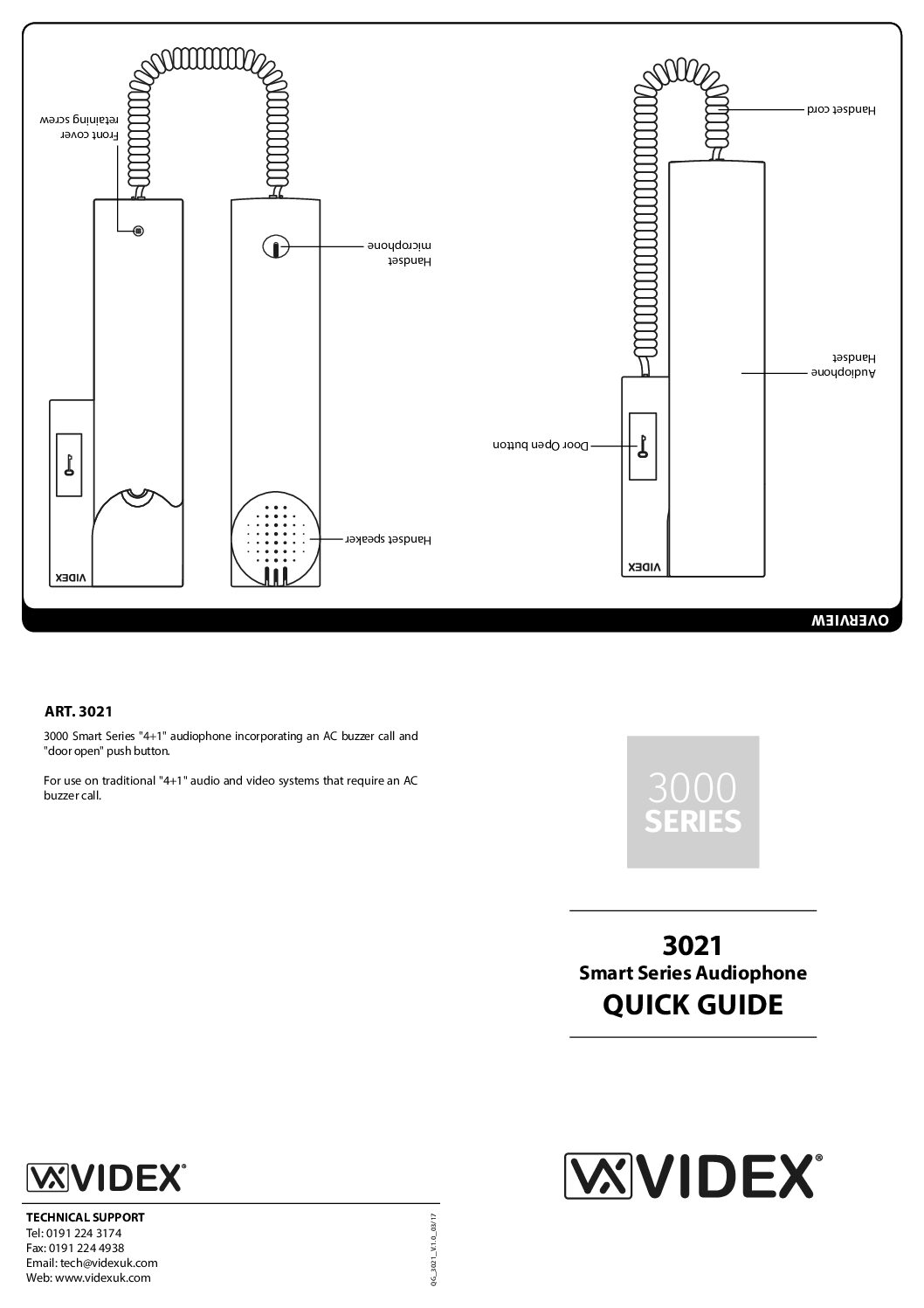 Videx 3021 Quick Guide