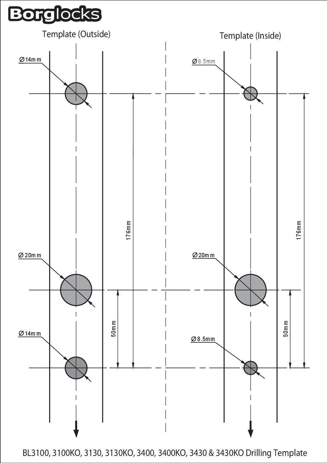 Borg BL3400 Fixing Template