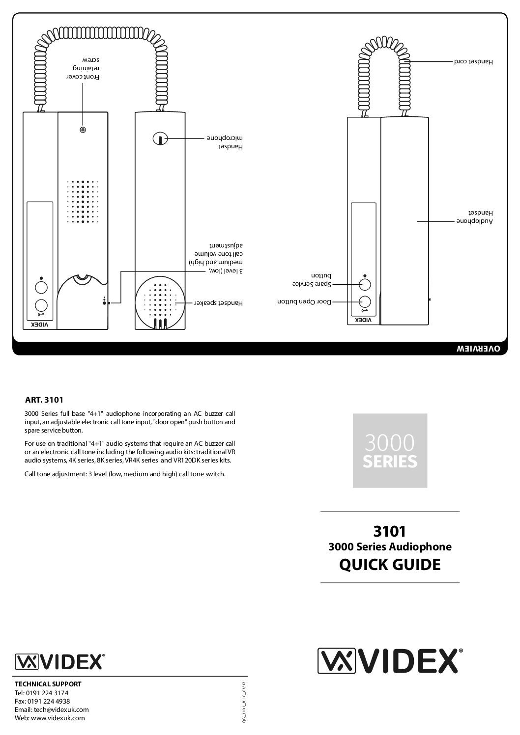 Videx 3101 Quick Guide