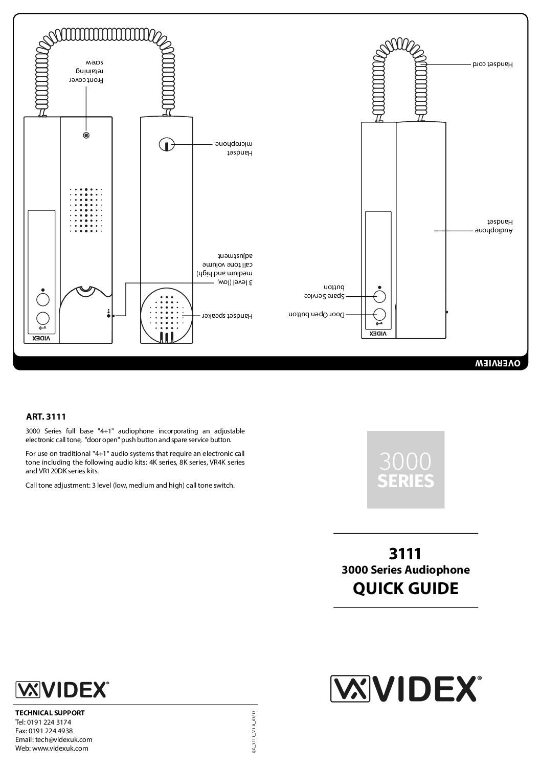 Videx 3111 Quick Guide