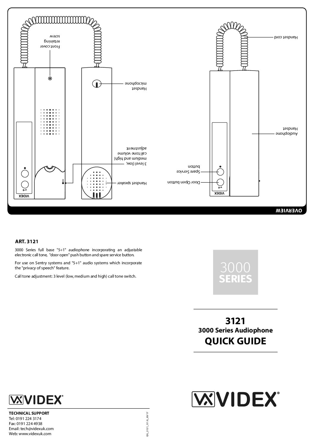 Videx 3121 Quick Guide