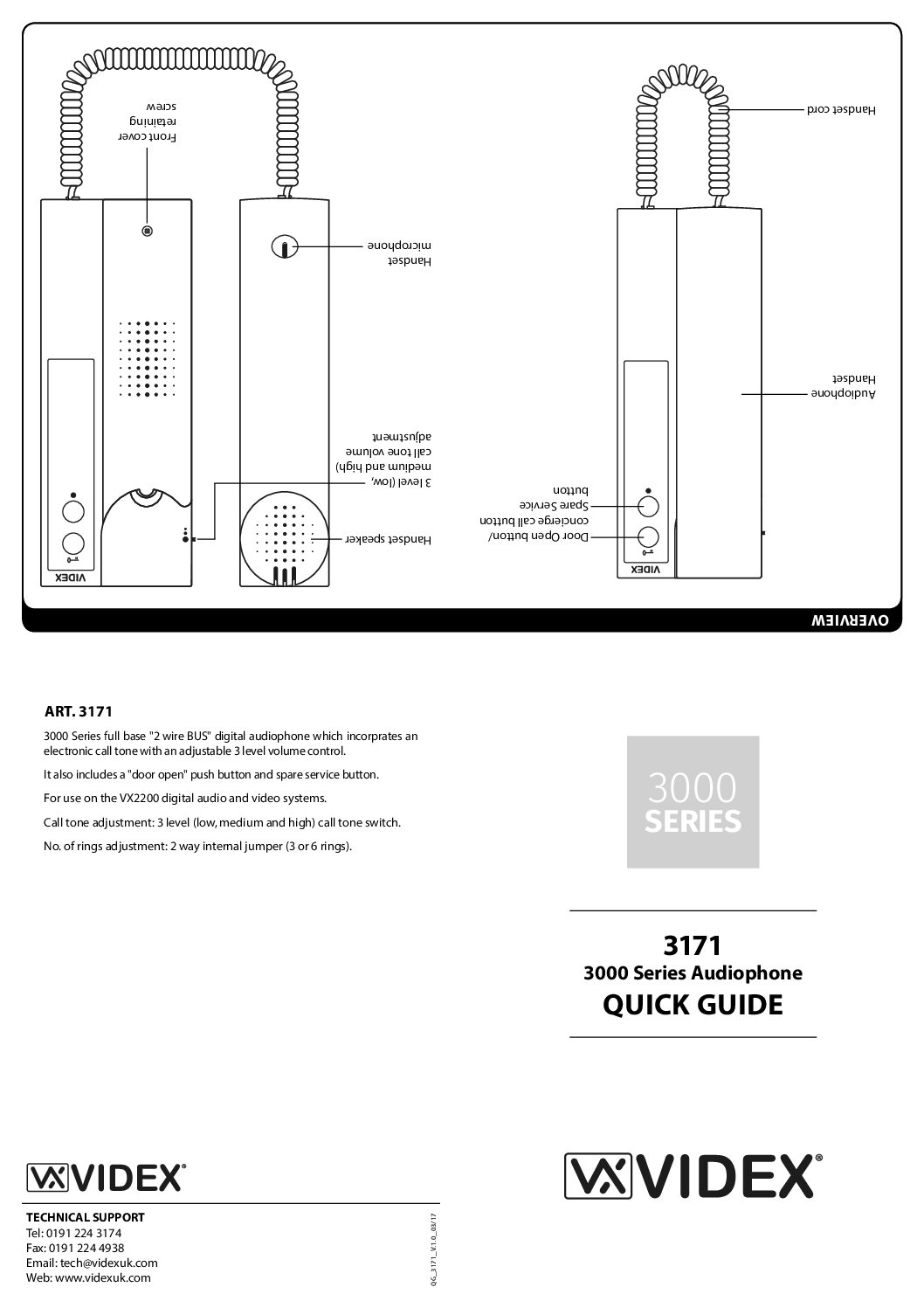 Videx 3171 Quick Guide