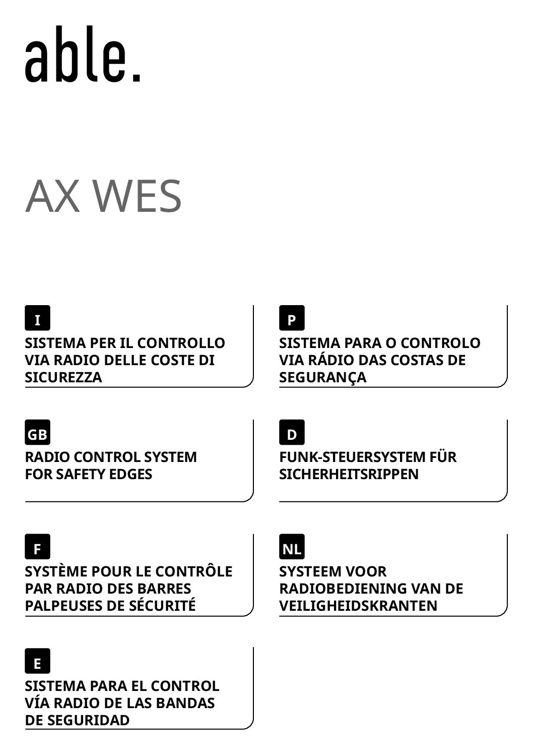 ABLE V2 WES 35Y011 35Y012 Manual