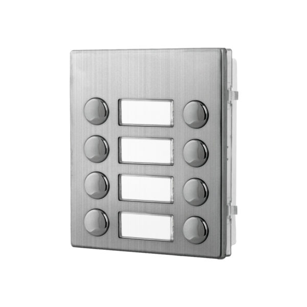 Videx 4843D/M 6 call buttons, double buttons with shared name plate & IDC connector module - matt finish