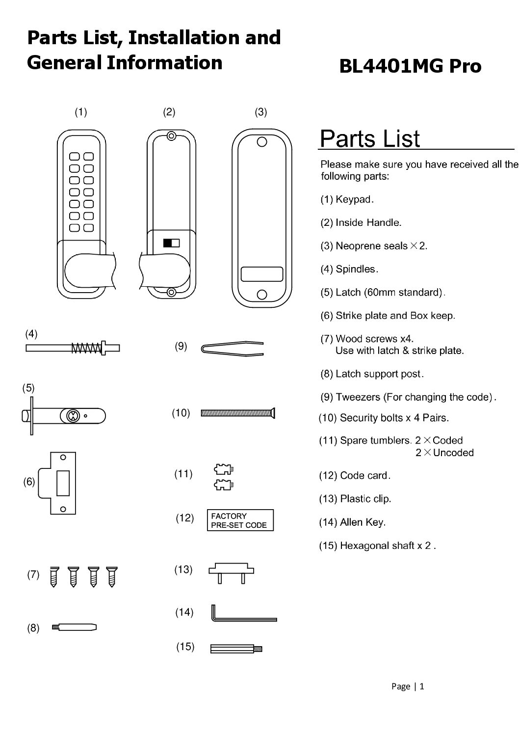 Borg BL4401 Manual