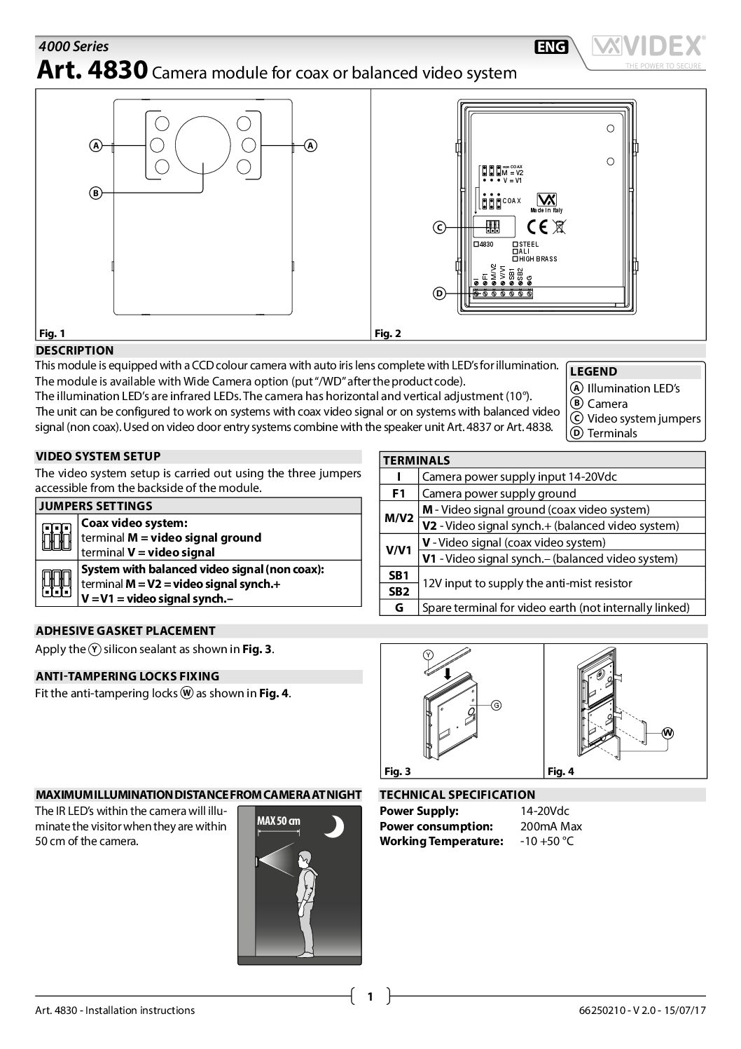 Videx 4830/C/W Manual