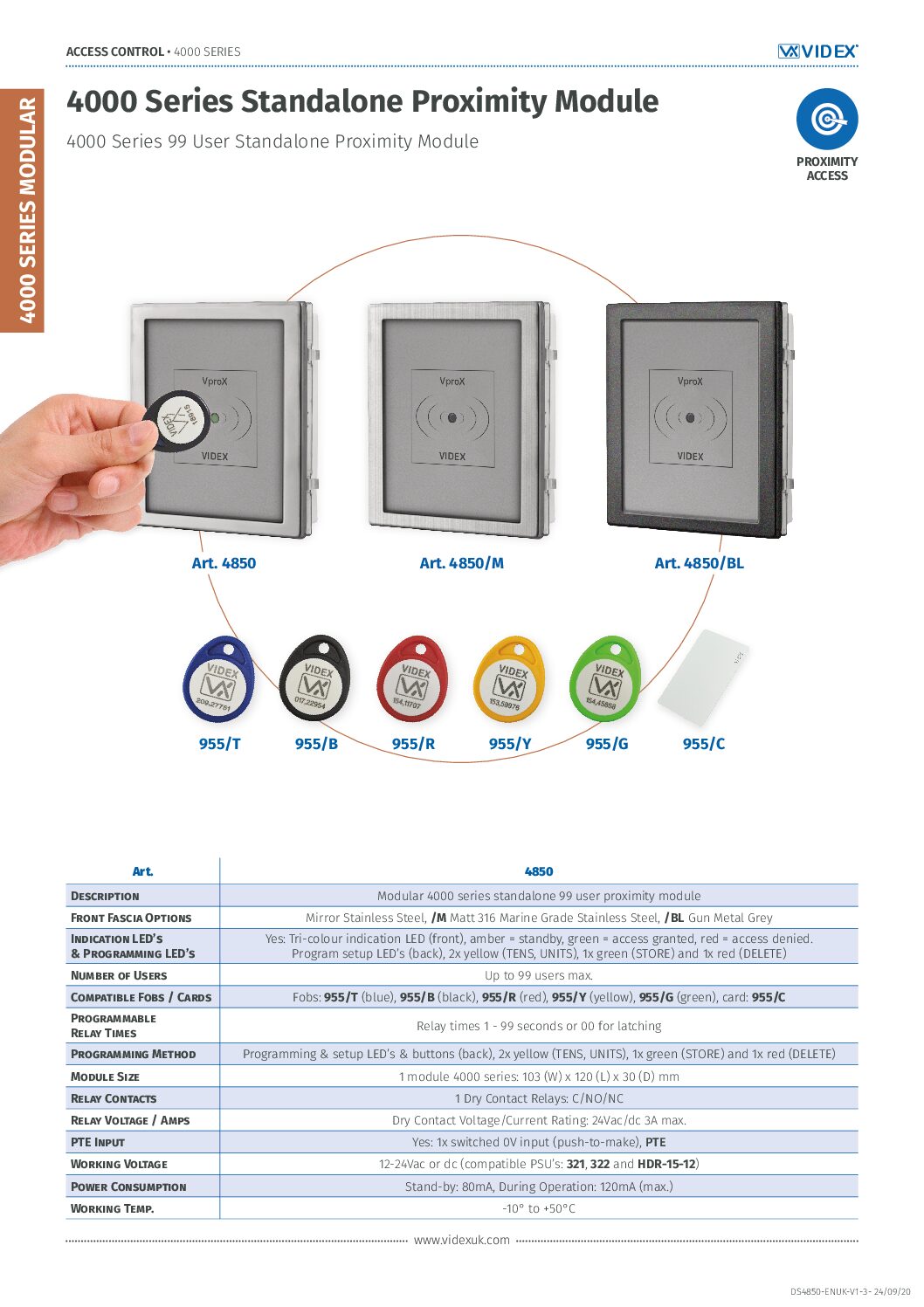Videx 4850 Datasheet