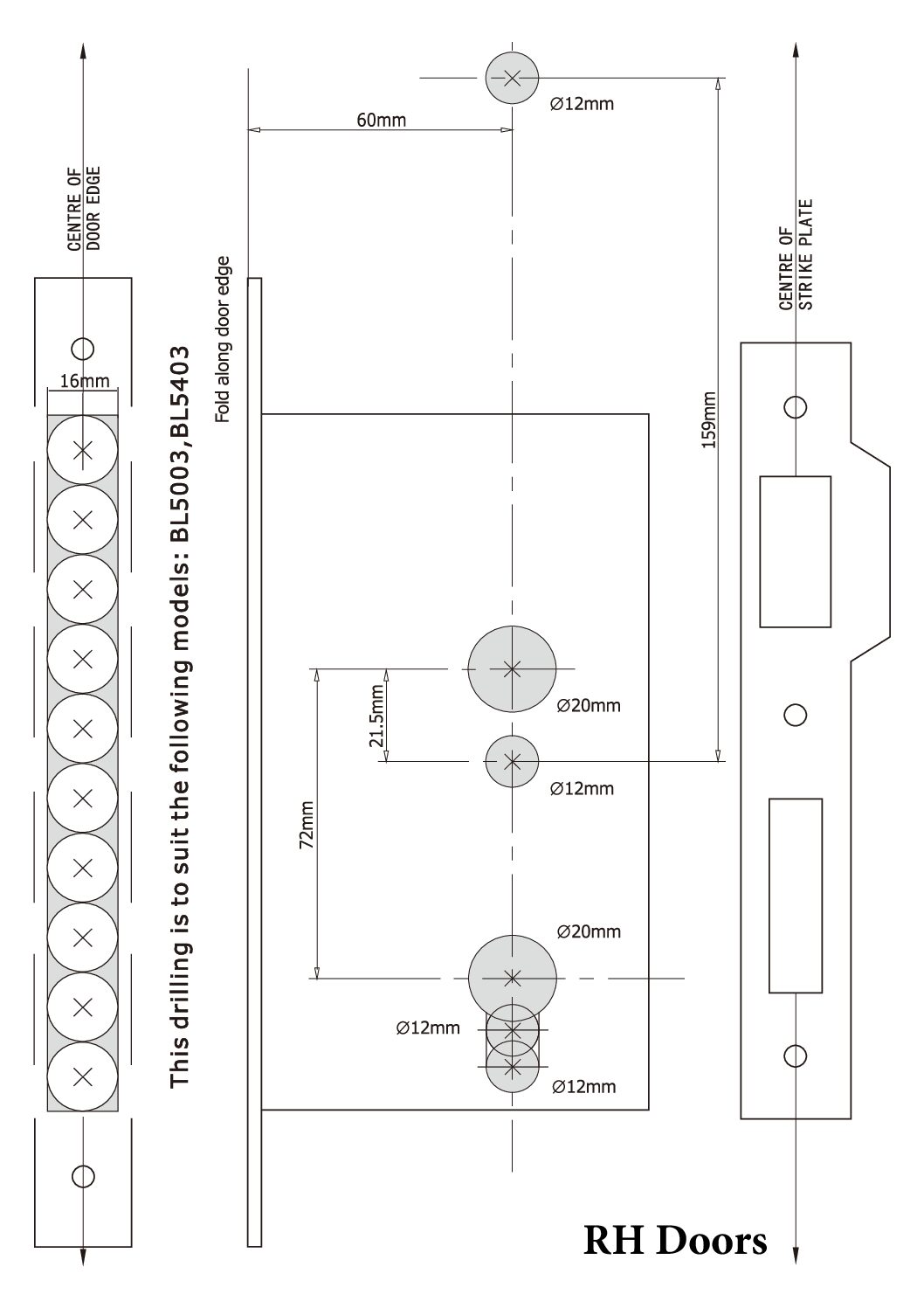 Borg BL5004 Fixing Template