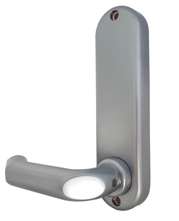 Borg BL5004 mechanical gate lock with keypad and 60x72mm mortice lock for internal & external doors - satin chrome finish with round bar lever handle - Image 4