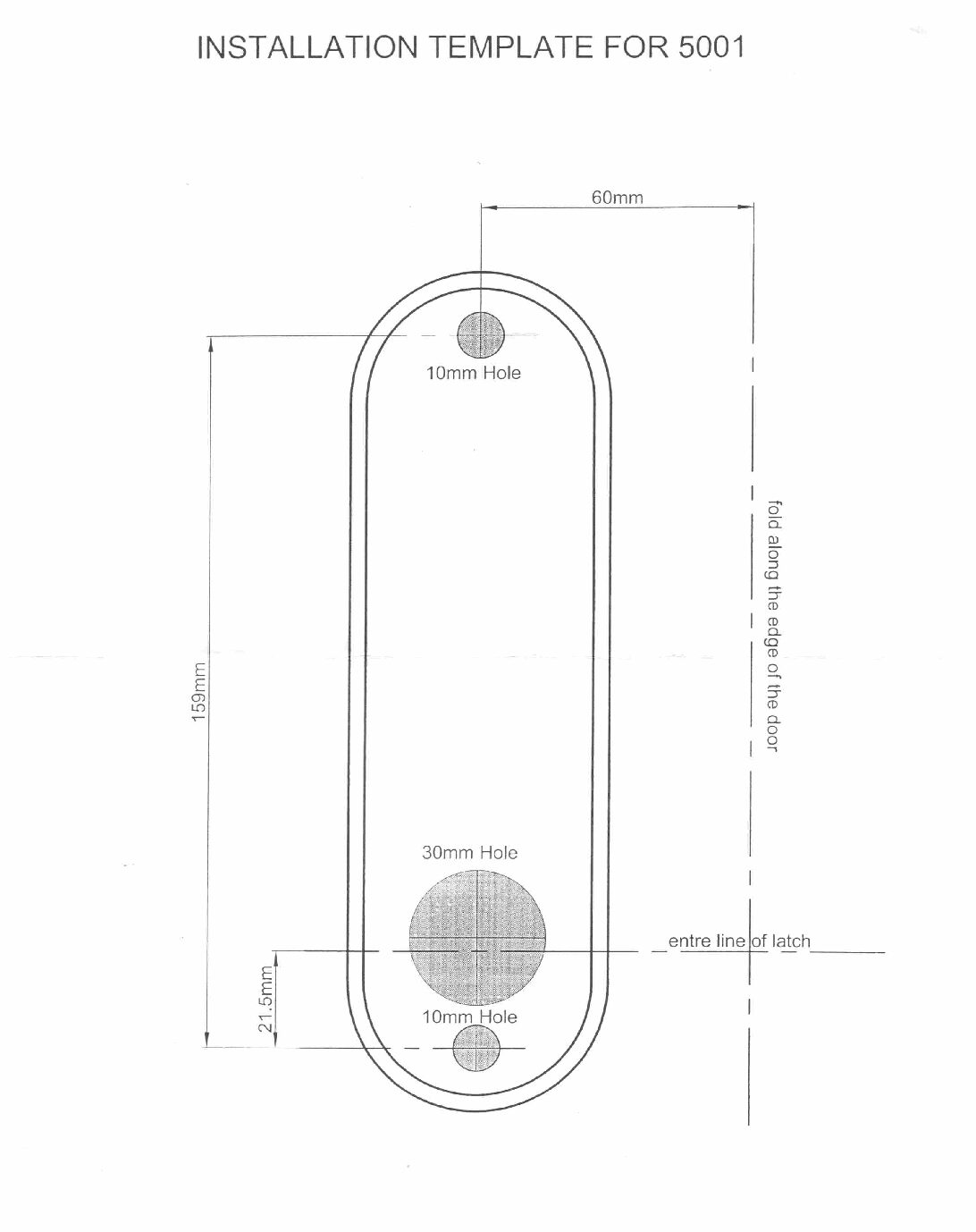 Borg BL5201 Fixing Template