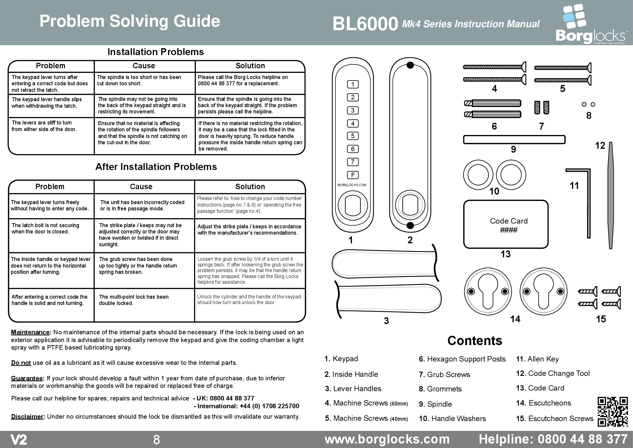 Borg BL6000 Manual