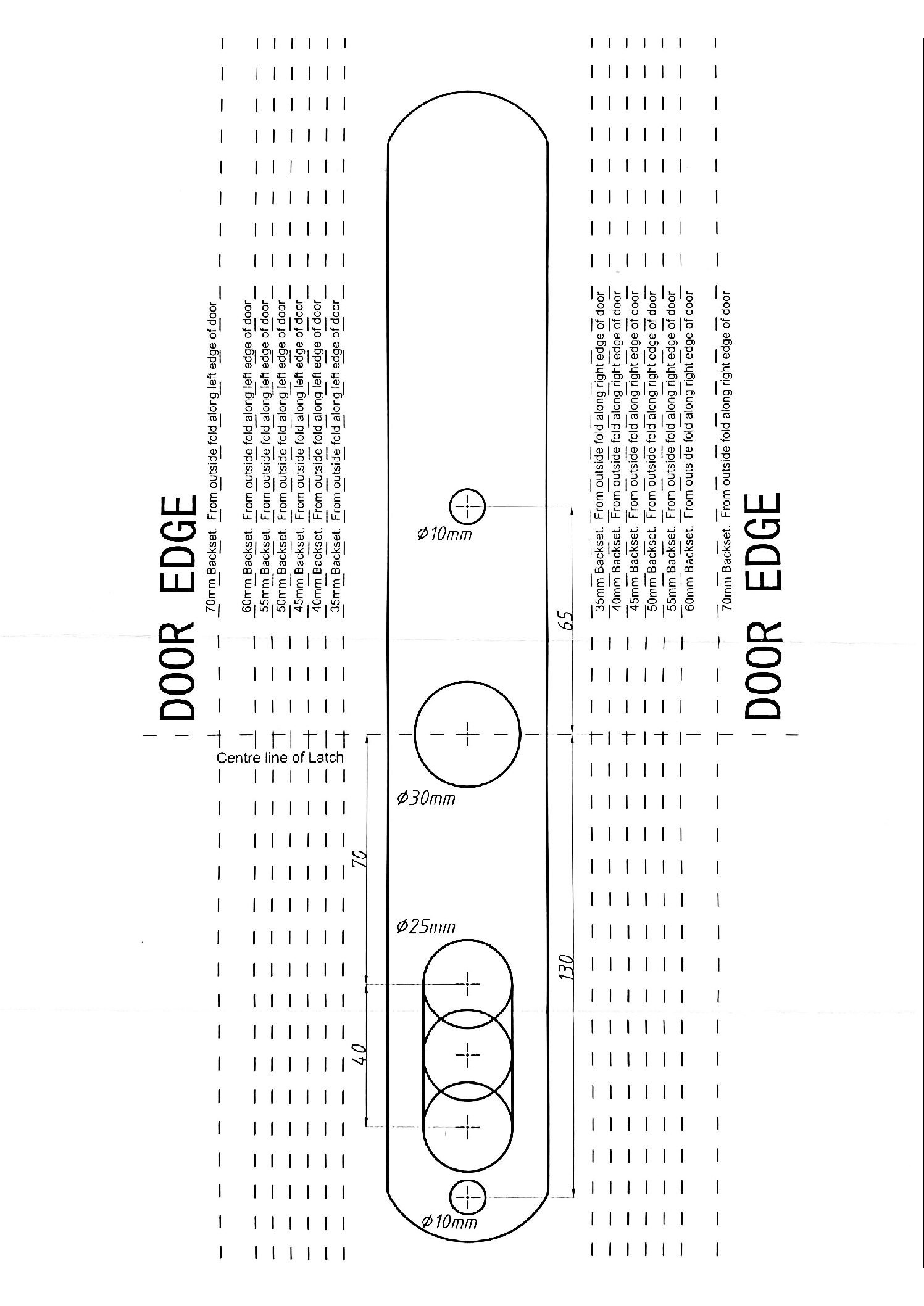Borg BL6100 Fixing Template
