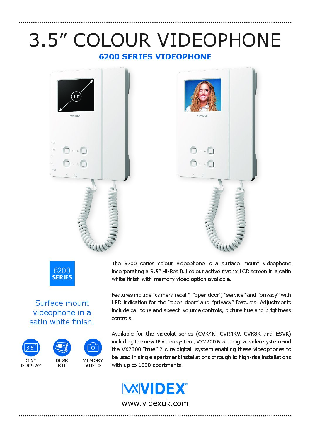 Videx 6296 Datasheet