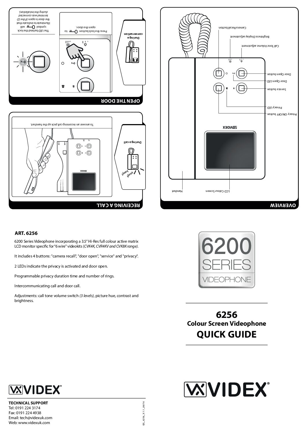 Videx 6286 Quick Guide