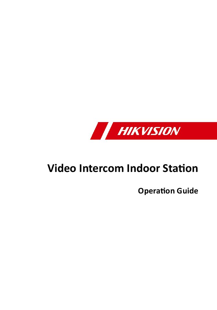 Hikvision DS-KH6320-WTE2 Manual