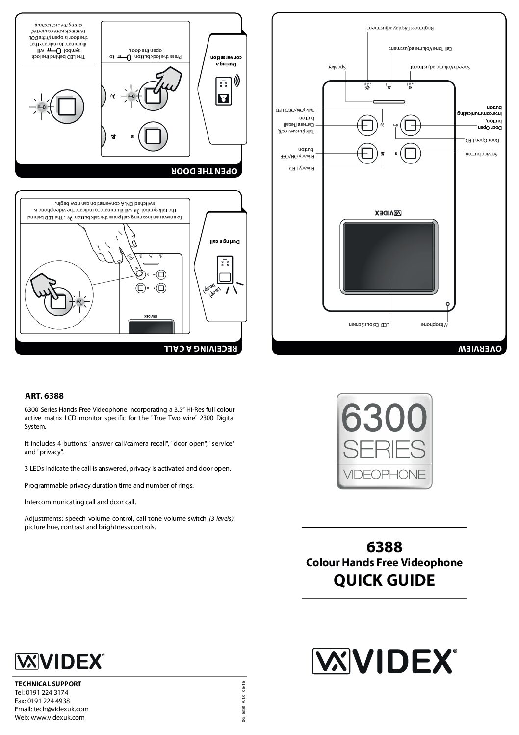 Videx 6388 Quick Guide