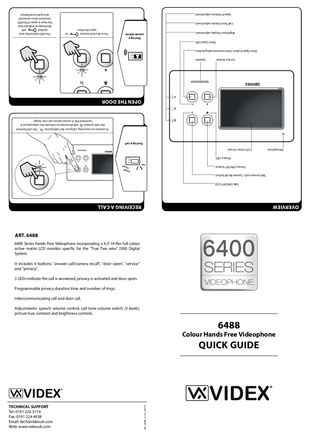 Videx 6488 Quick Guide