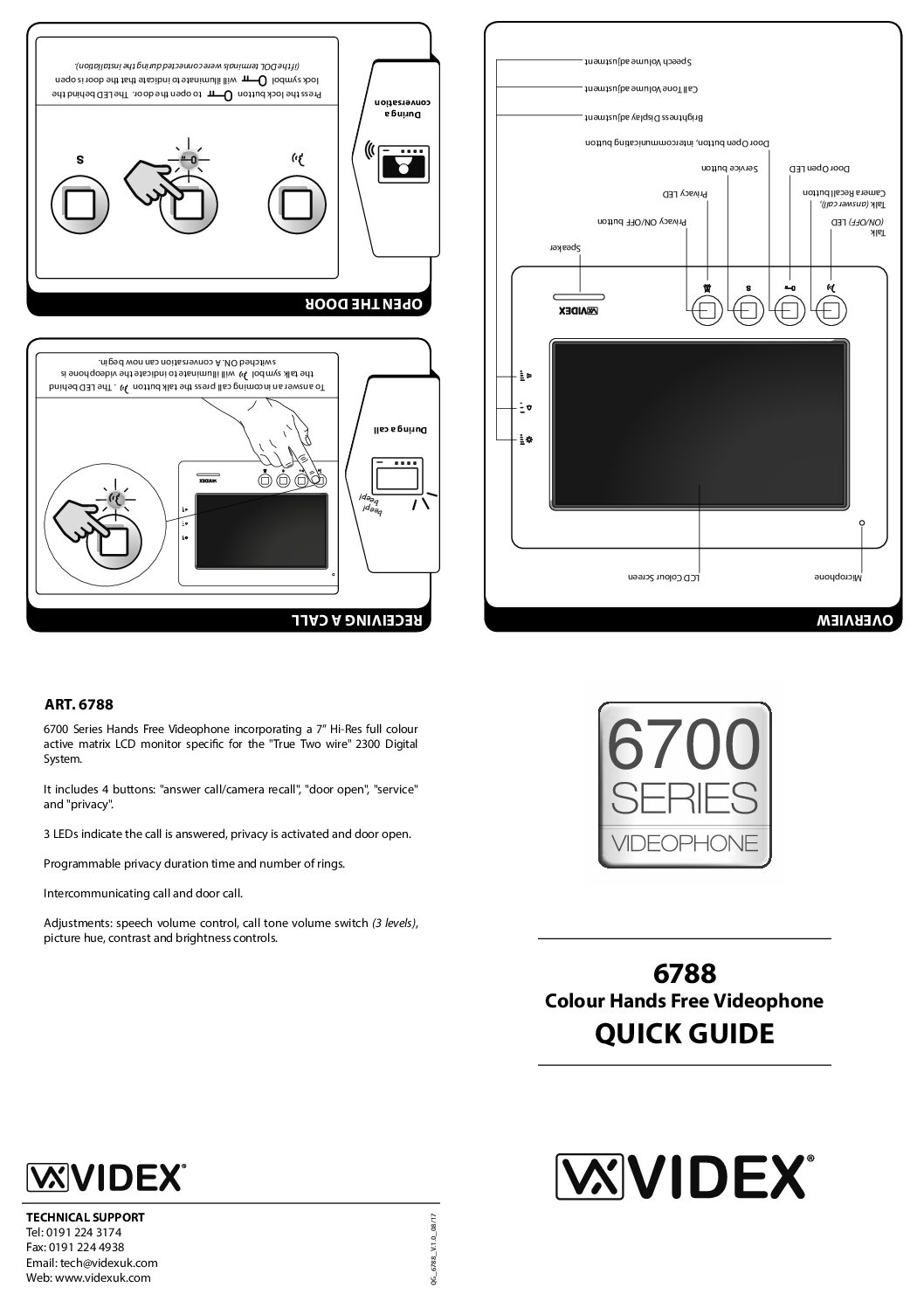 Videx 6788 Quick Guide