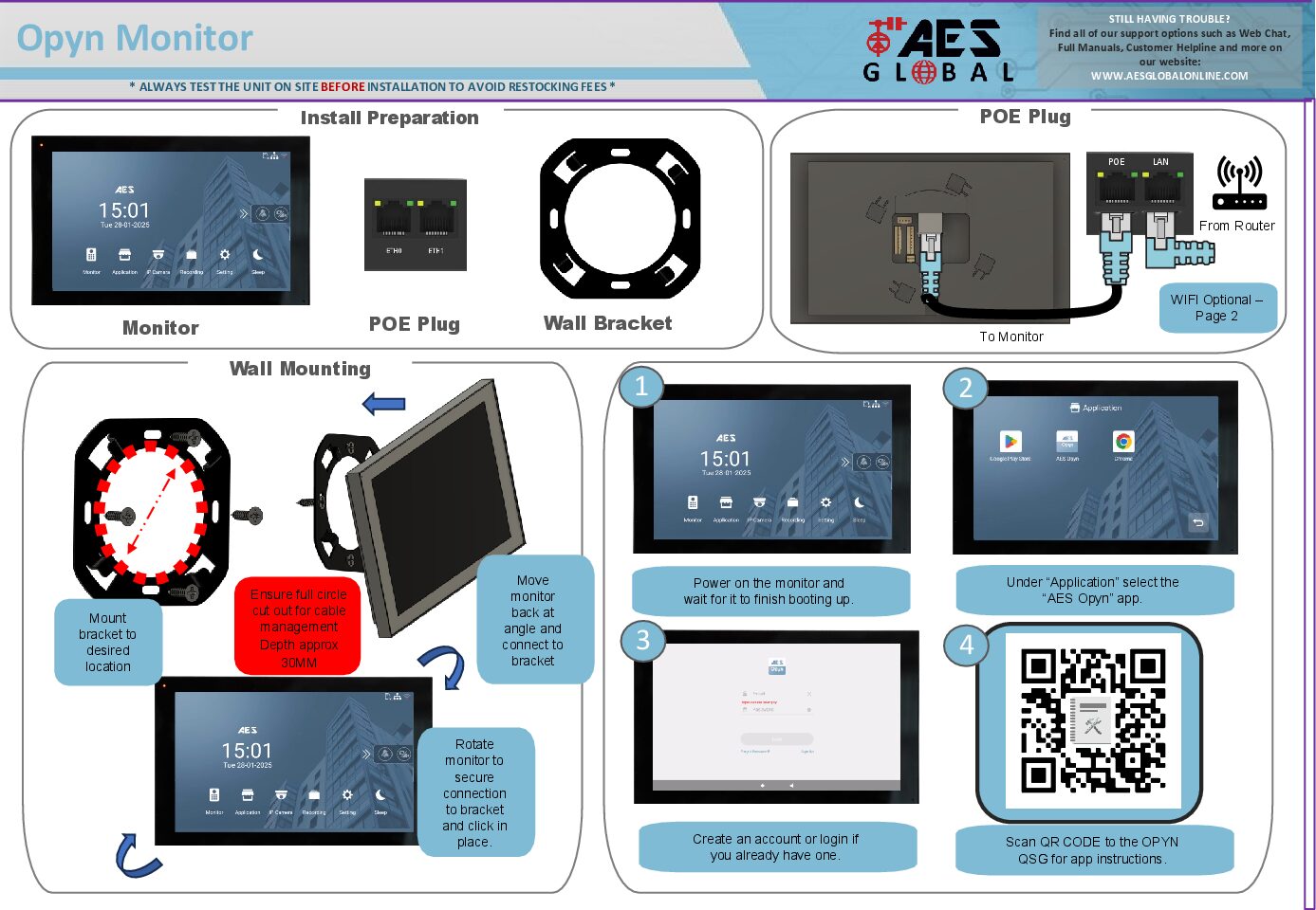 AES Opyn Monitor Quick start guide