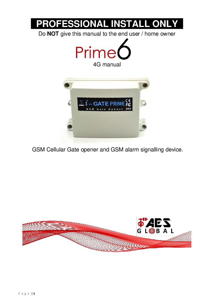 AES I-Gate Prime Manual