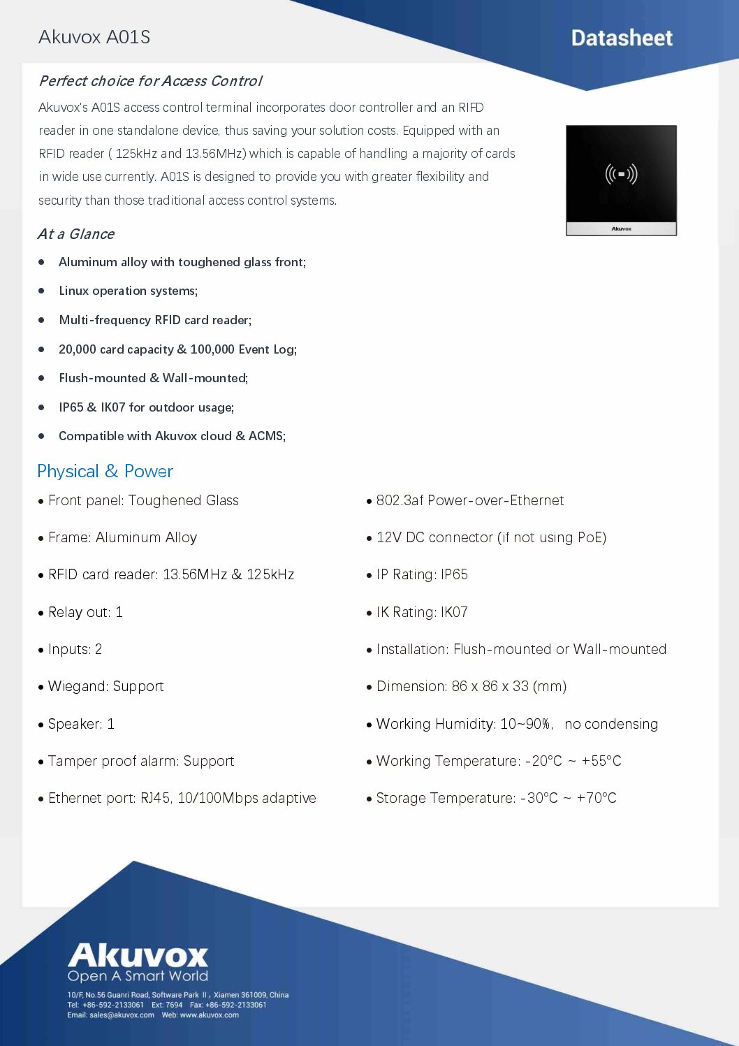 Akuvox A01 Datasheet