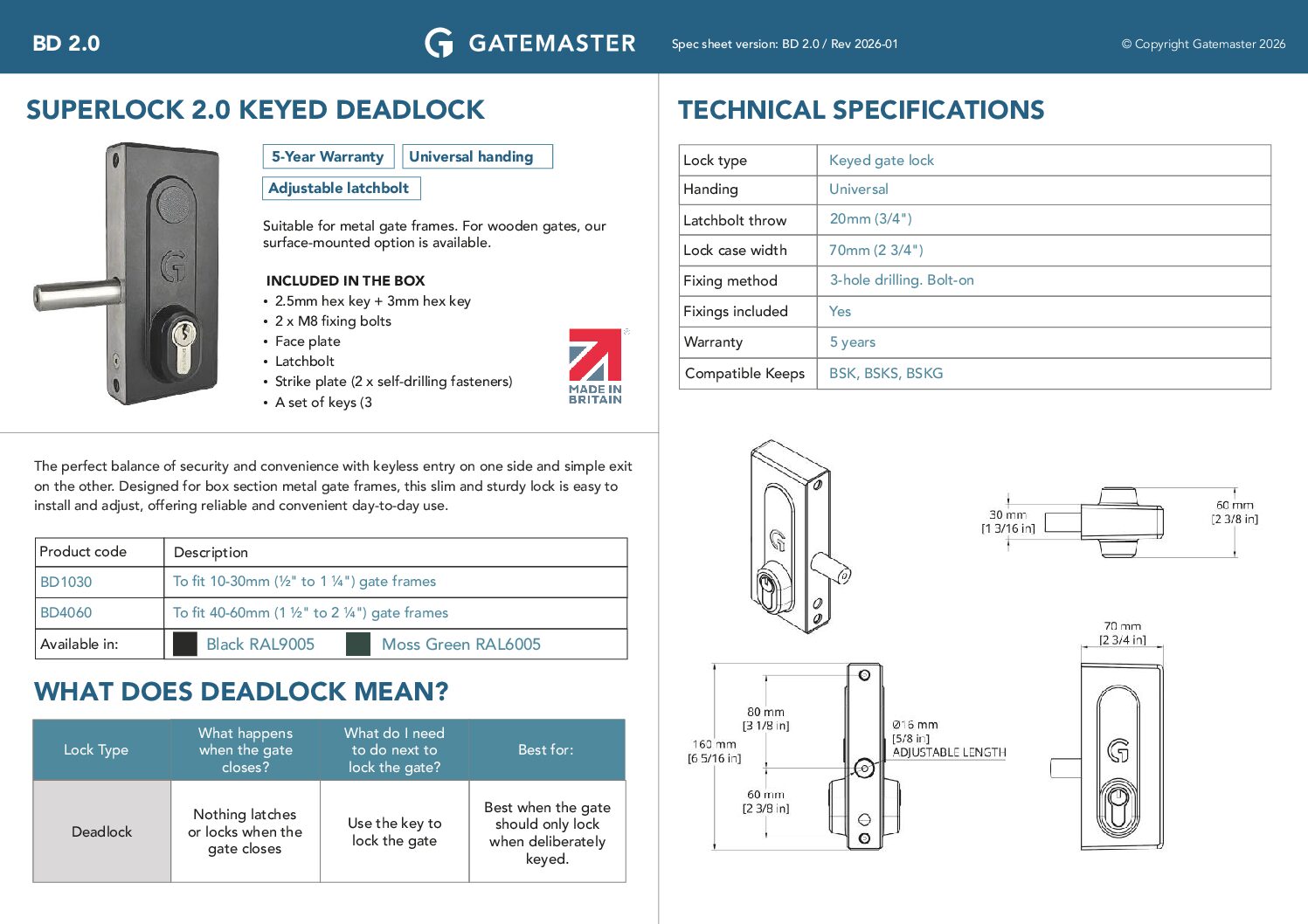 Gatemaster- BD1030/4060