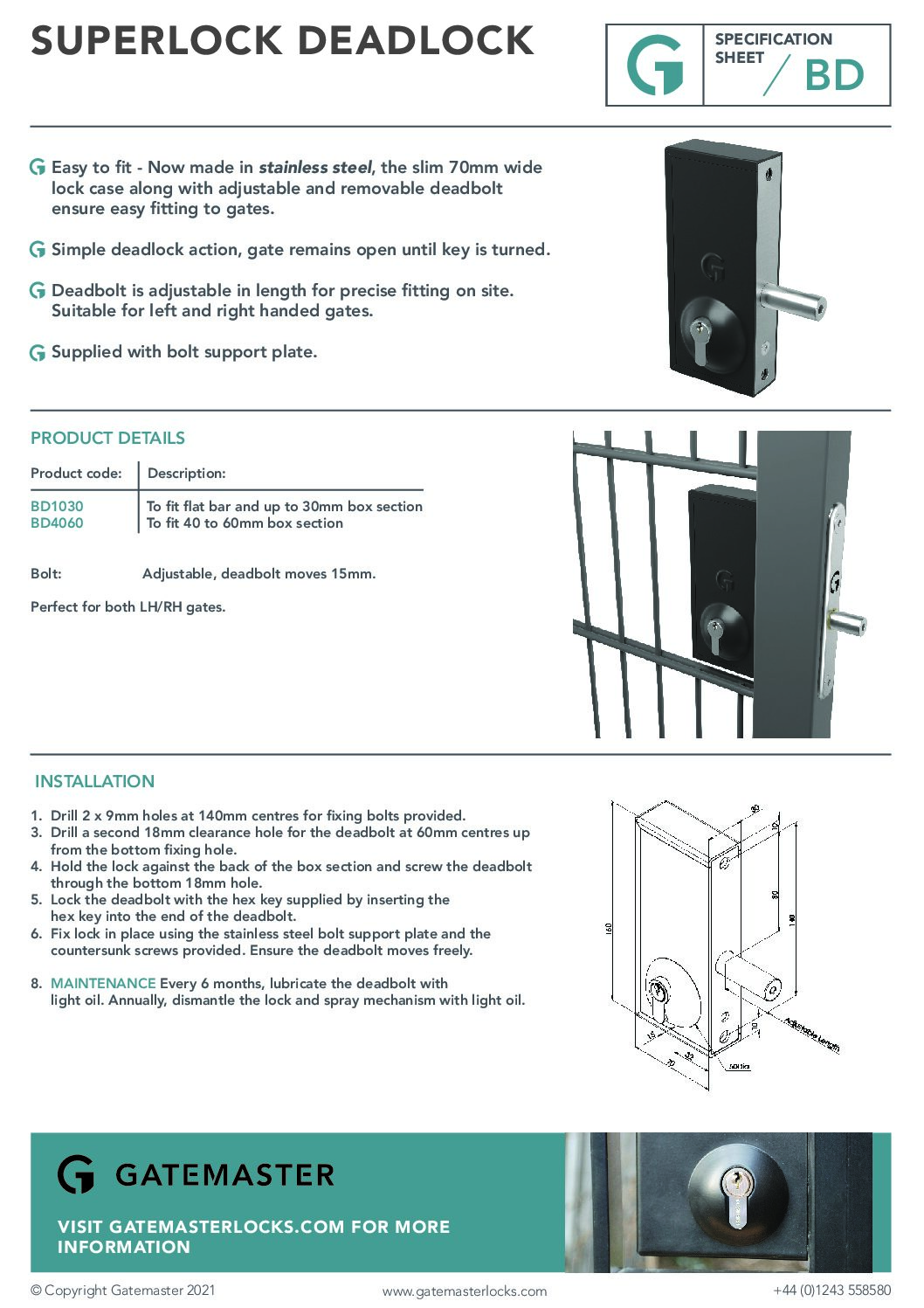 Gatemaster BD Specification