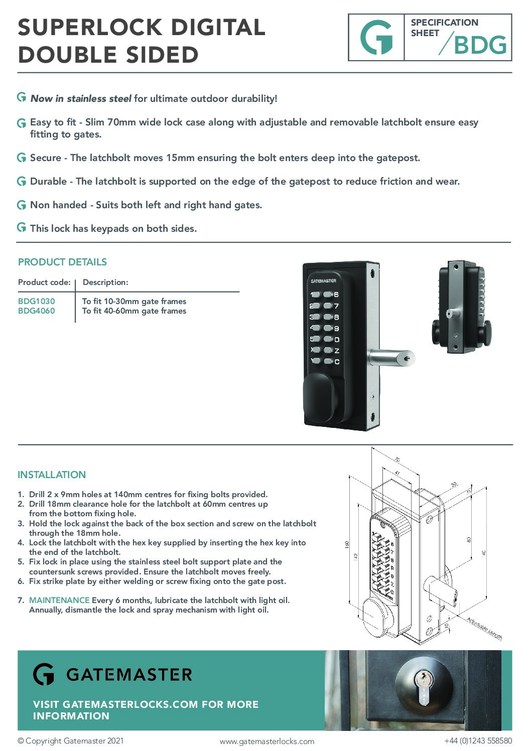 Gatemaster BDG Specification