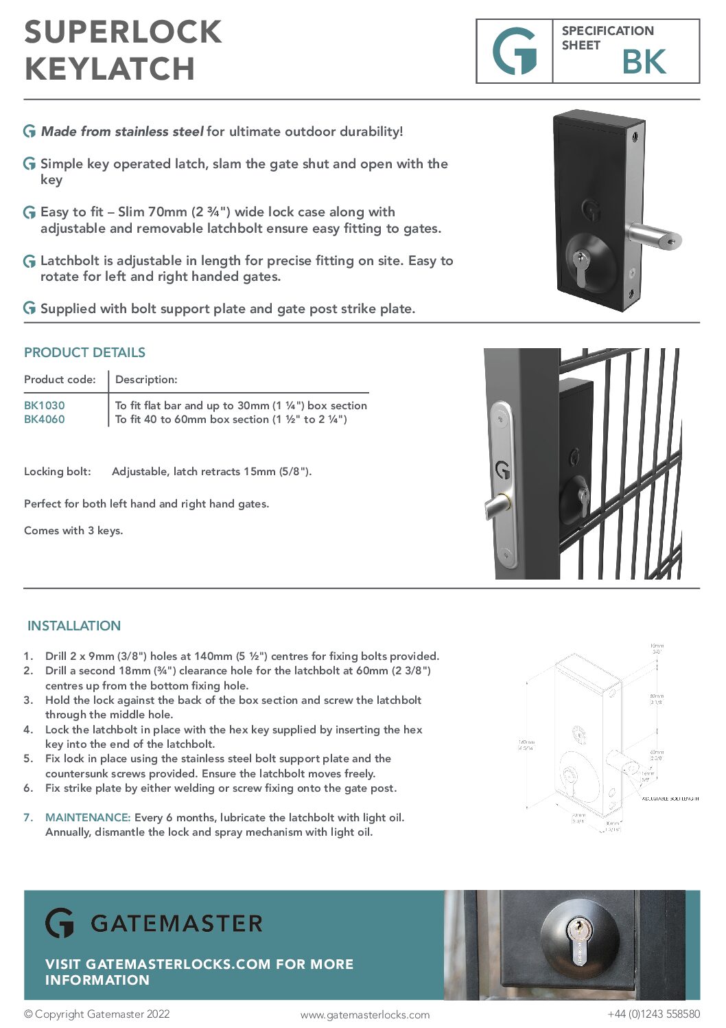 Gatemaster BK Specification