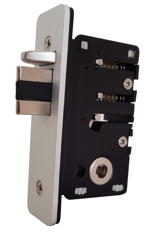 Borg BL2422ECP mechanical gate lock with back to back keypads and 28mm latch for internal doors - satin chrome finish with code reset, holdback & free turn lever function - Image 2