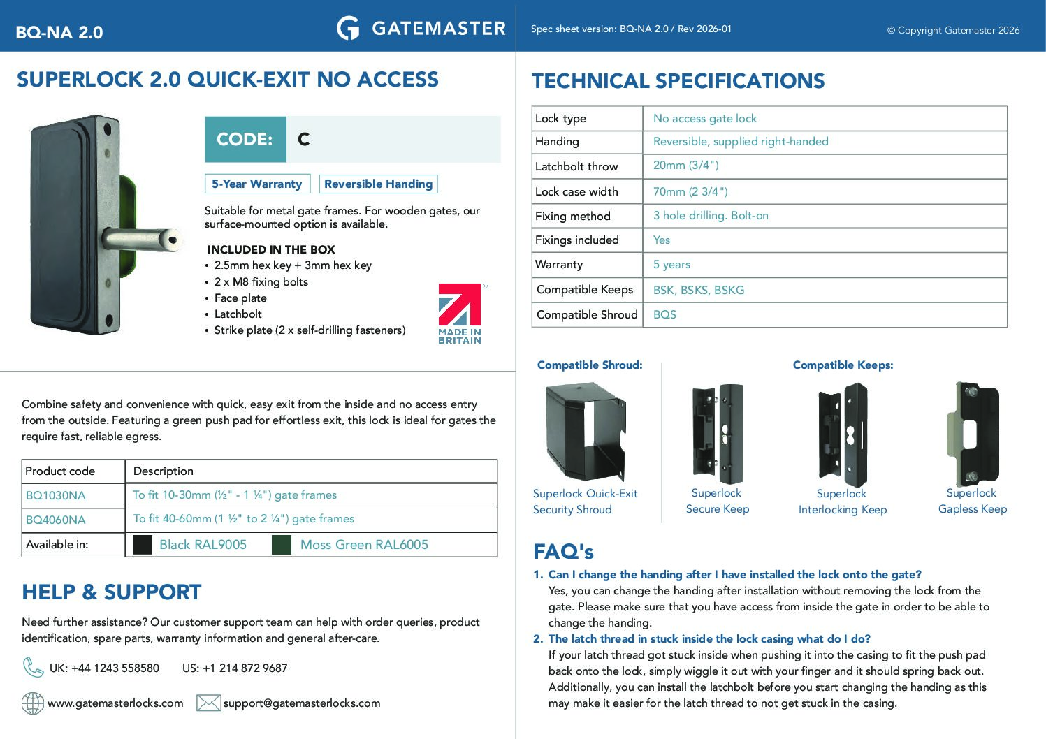 Gatemaster-BQ1030NA/4060NA