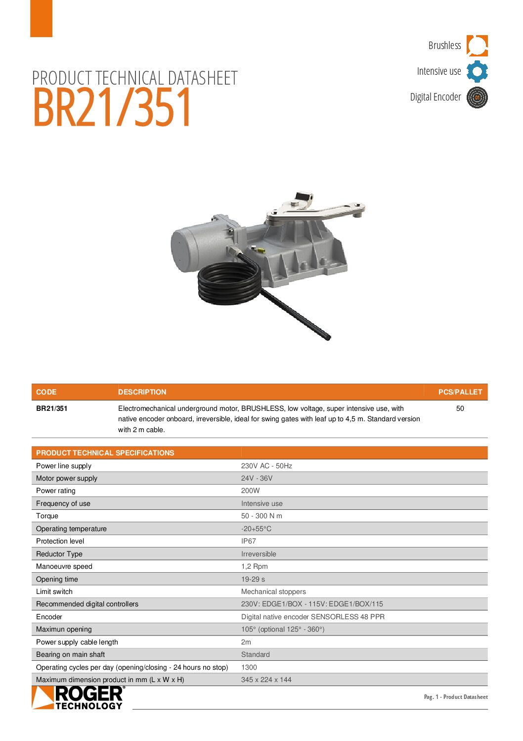 Roger BR21 Datasheet