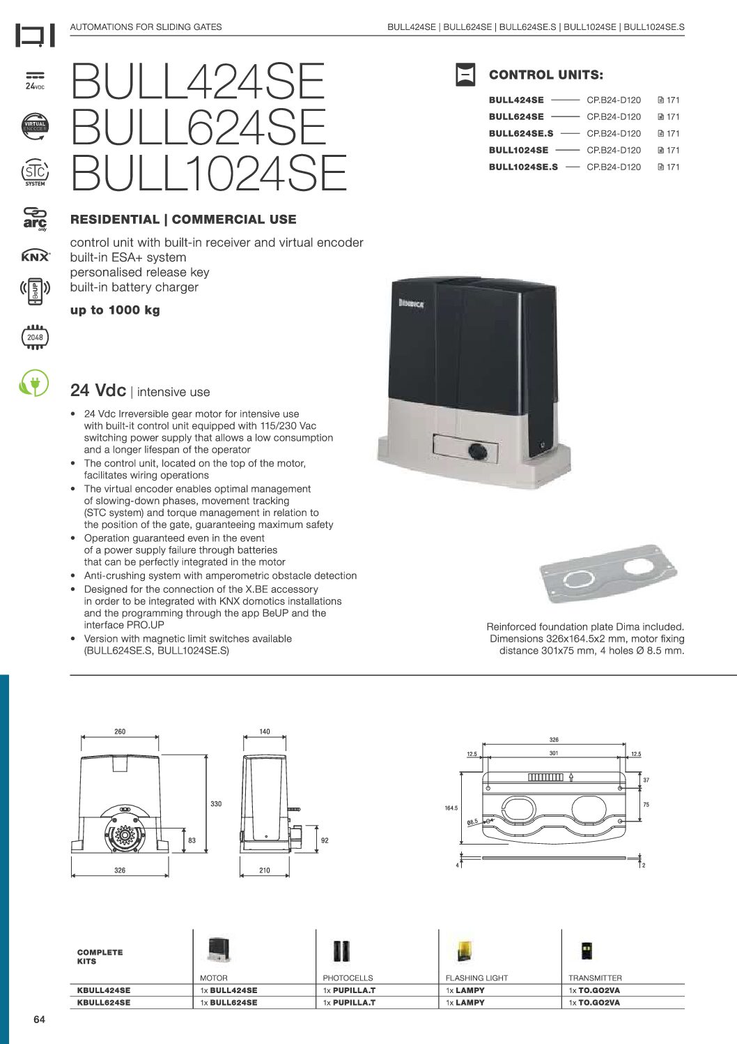 Beninca Bull up to 1000kg Datasheet