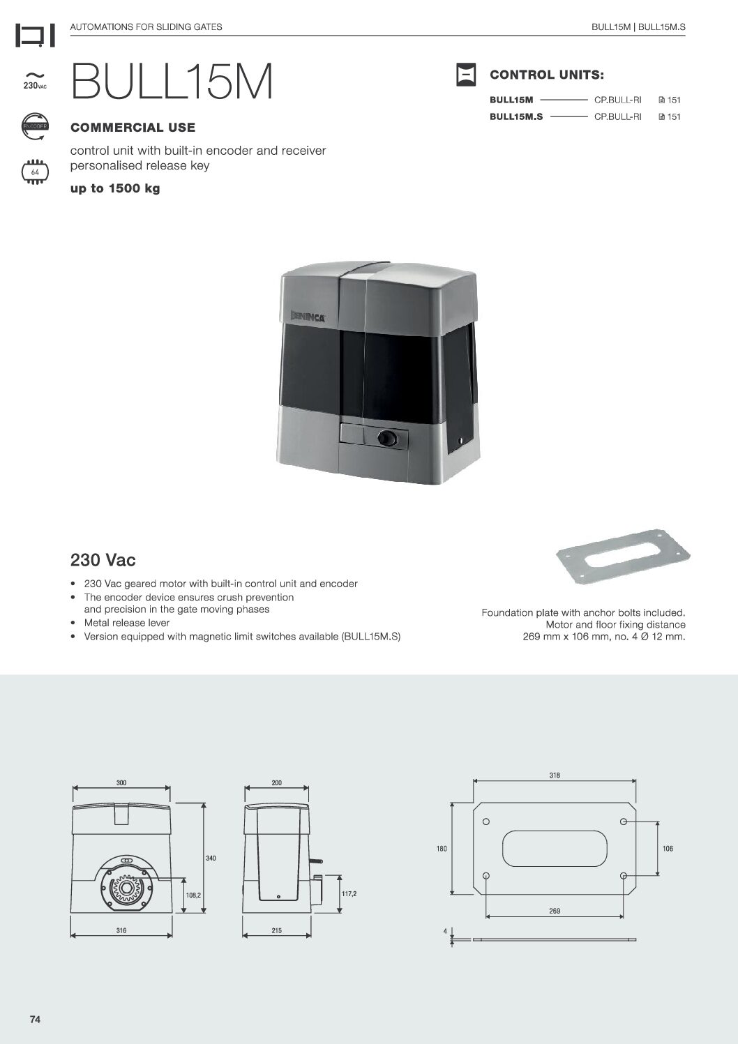 Beninca BULL15M Datasheet
