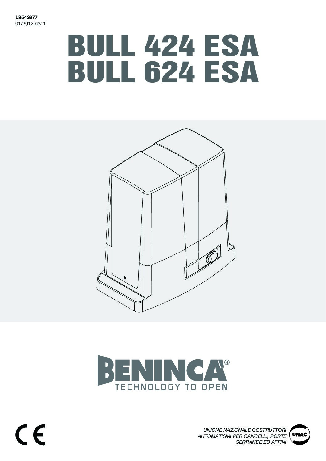 Beninca KBULL 624 Manual