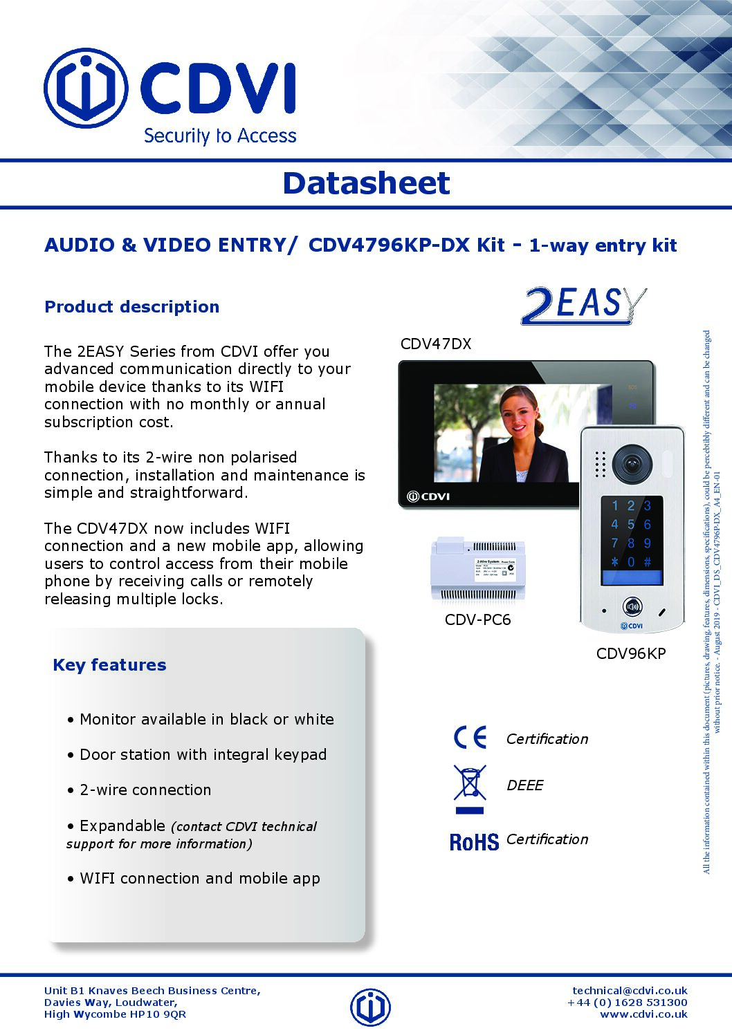 CDVI CDV4796KP-DX Datasheet