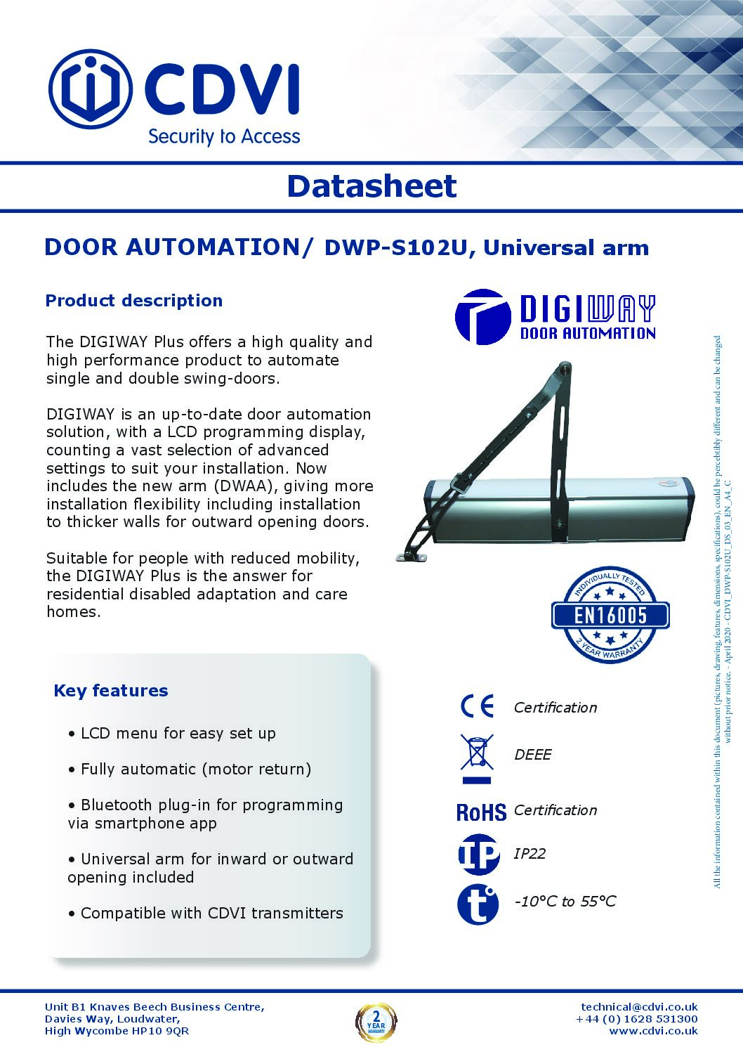 CDVI Digiway Plus Manual