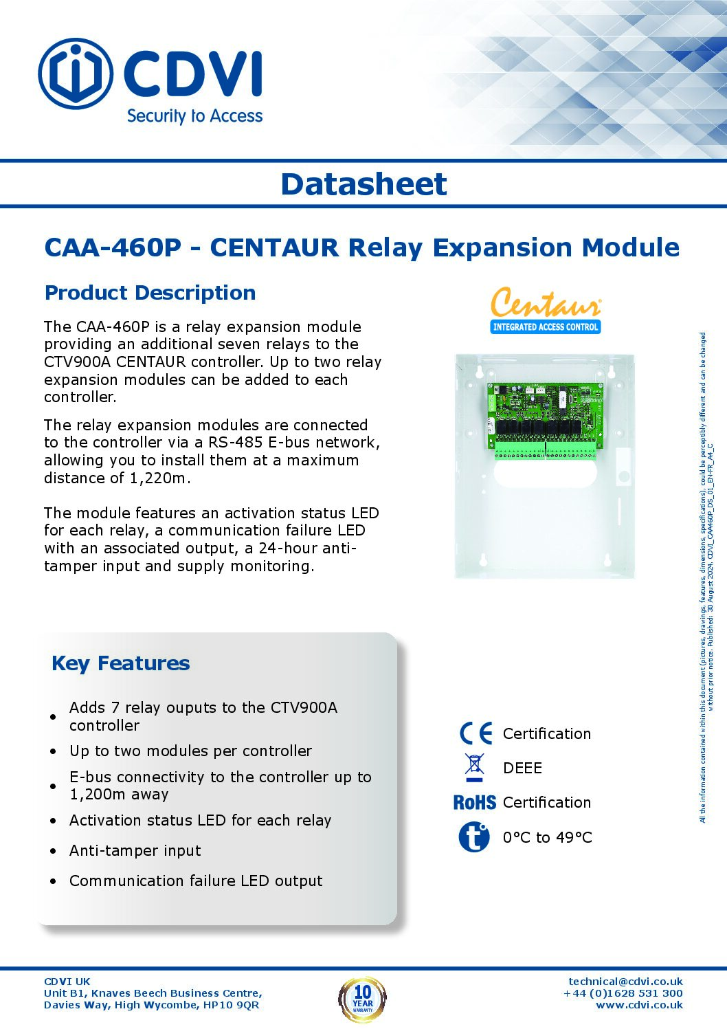 CAA-460P Datasheet