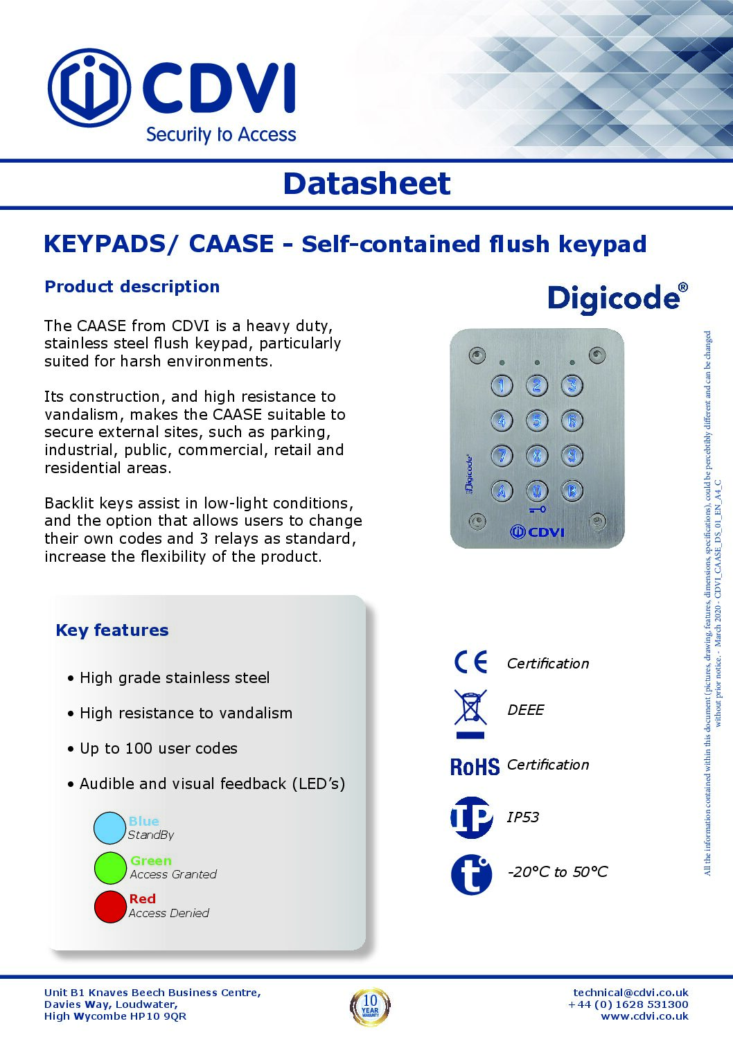 CAASE - Datasheet
