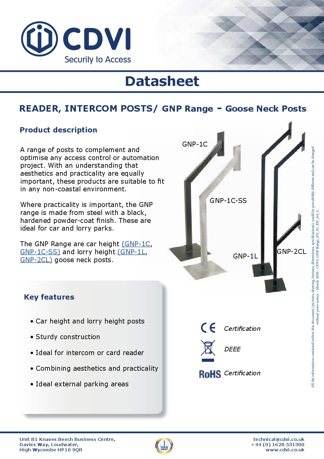 CDVI GNP Datasheet