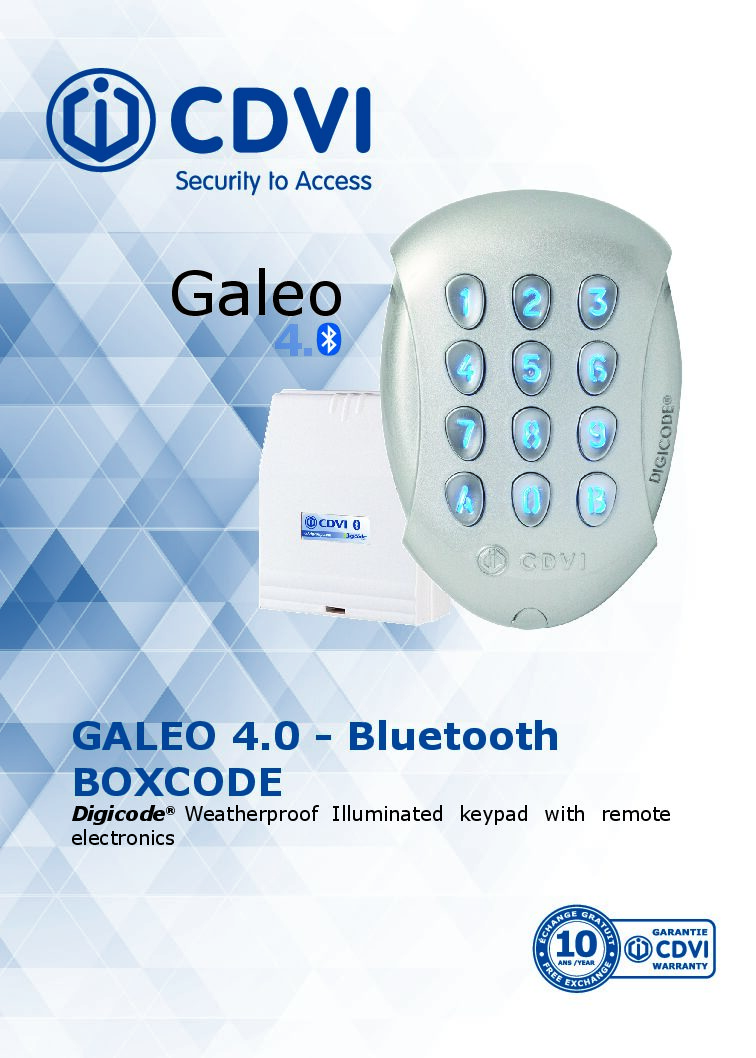 CDVI GALEO-4.0 Manual