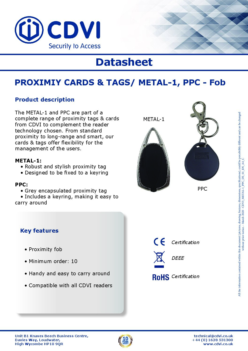 CDVI PPC Datasheet
