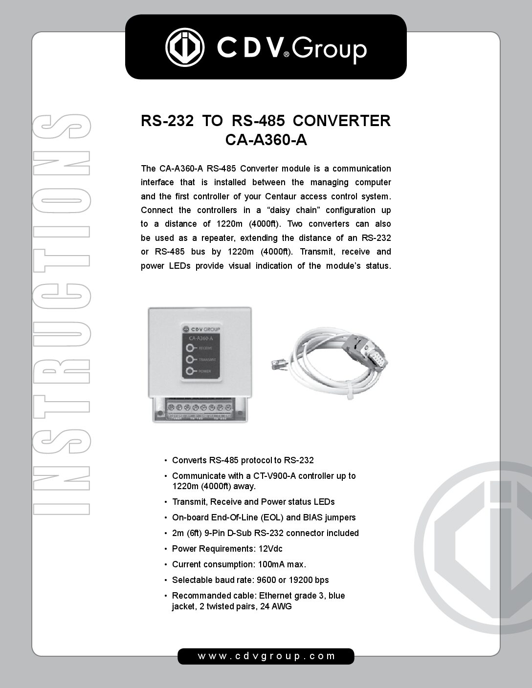CAA-360USB Installation Manual