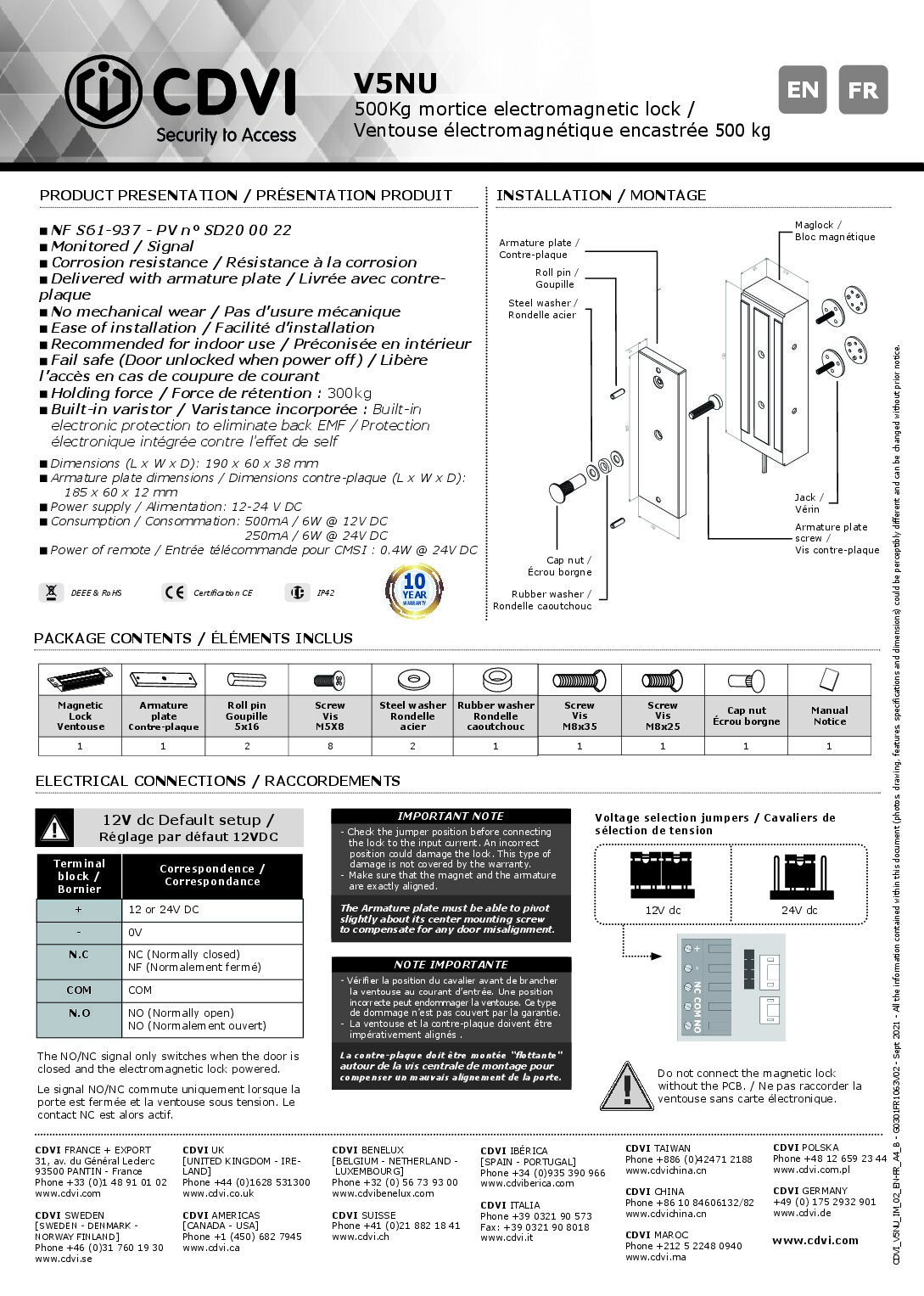 CDVI V5NU Manual